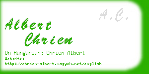 albert chrien business card